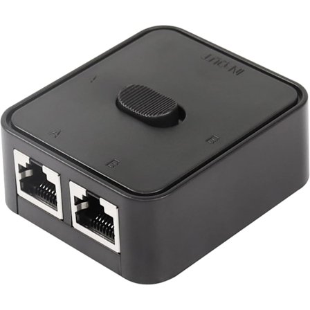 Nätverks LAN-switch 2 portar, RJ45 nätverks-tryckknappsswitch-splitter-väljare, 100M 2 in 1 ut eller 1 in 2 ut, 2-ports nätverkshubb