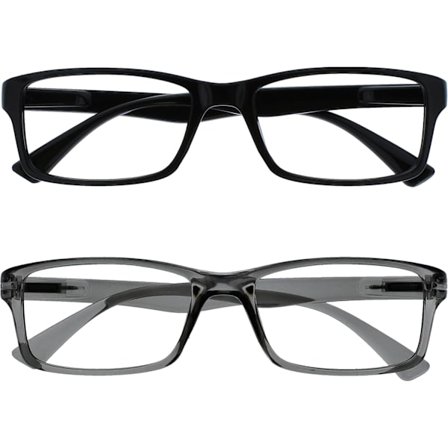 The Reading Glasses Company 2-pack Läsglasögon Svart Grå Designerstil Män Kvinnor RR92-17 +2.