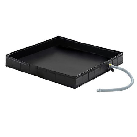 Bærbart Dusjkar, 41x41 tommer Sammenleggbar Dusjbunn & Bassenggulv med Avtakbart Dreneringsrør, Ideell