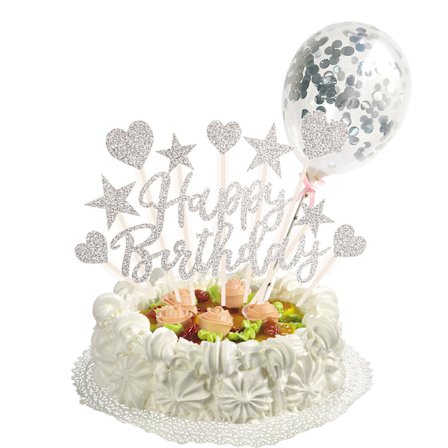 Set med 2 grattis på födelsedagen banderoll tårtdekoration för pojke flicka barn födelsedag