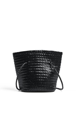 NA-KD Woven Leather Bucket Bag - Tasker - Sort - One Size