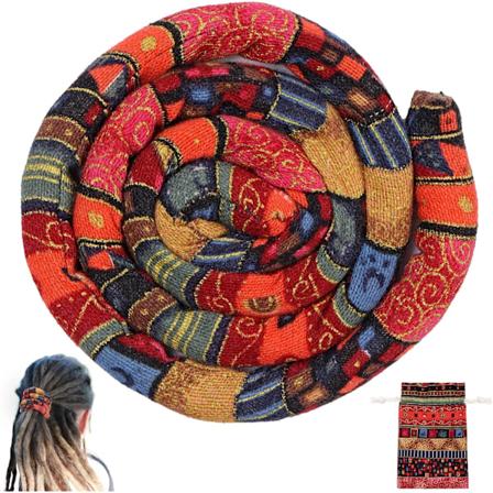 Spiral Lock Hårstrik Dreadlock Tilbehør, Bøyelige Hårstrikker Lange Dreads, Bun Wrap Hestehale Wrap Tie Tykk Krøllete for Kvinner og Menn 