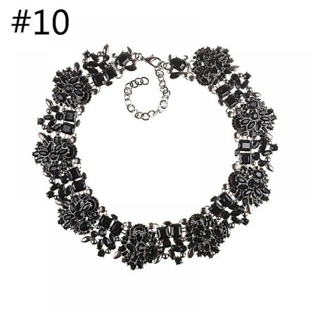 Veeki Crystal Rhinestone Statement halsband Vintage halsband