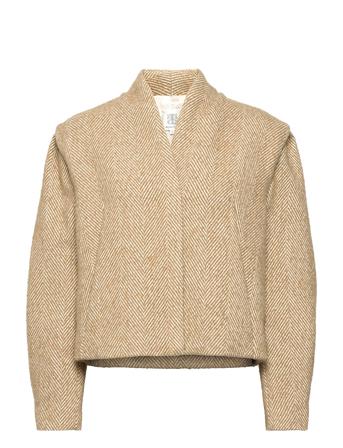 Cakile Jacket Blazers Cropped Blazers Beige Second Female