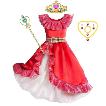 Elena Of Avalor Prinsesse Kostume Piger Disney Anime Rollespil Tøj Halloween Carnival Cosplay Outfit Børn Rød Flæse Lang Kjole