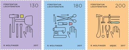 Liechtenstein - Klassiske håndværk - Postfrisk sæt 3v