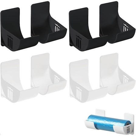 8 Stykker Affaldspose Dispenser, Skab Affaldspose Dispenser, Væghængt Affaldsposeholder, til Køkken/Spisekammer/Garage/Bad