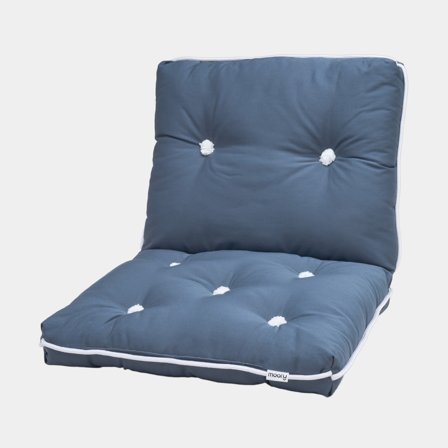 Poduszka jachtowa z kapokiem Moory, 45 x 76 x 8 cm, szara, podwójna - Jachtowa