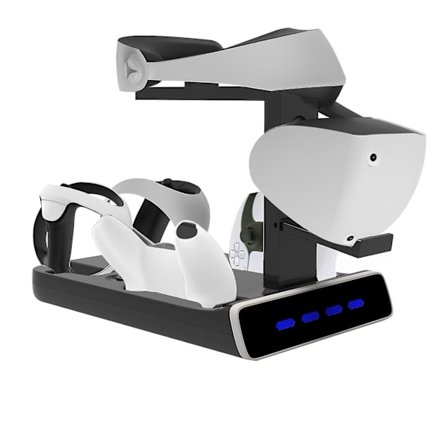 5-i-1 Opladningsstation Stativ Til PS VR2 Og PS5 Controller Opladningsdock Station Med VR Headset Stativ, Opladningsbase Stativ Med LED Indikatorer