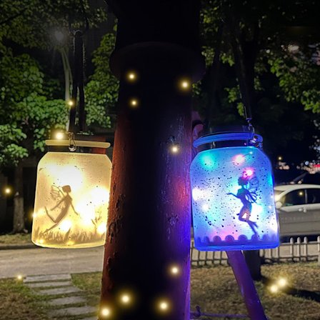 Julefee Solcellelys Udendørs Havepynt Glaslys