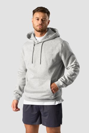 ICANIWILL - Everyday Hoodie Side Logo Men Light Grey Melange - Heren - sportkleding van ICIW