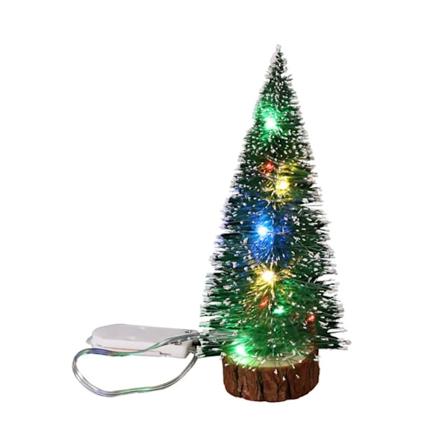 Mini Konstgjord Jul Grön Cedar Led Lights Pine Needle Tree Juldekorationer Desktop Prydnadsgåvor Julgrane C (25cm)