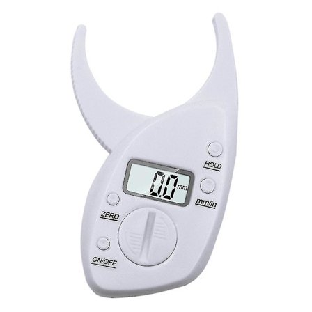 Digital mekanisk kroppsfettkaliper Mål hudfold midjeverktøy Tester Fitness, hvit