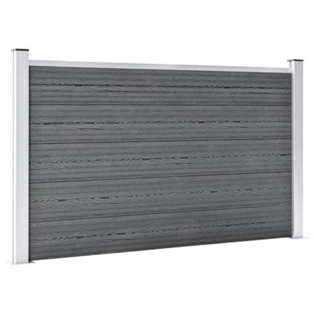 Vidaxl Staketpanel Wpc 180x105 Cm Grå Grå