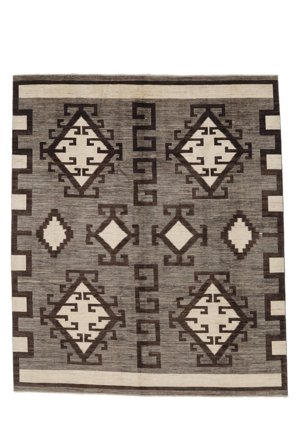 Tapete Moderno Afegão Fine 250X299 Castanho/Preto Grande (Lã, Afeganistão)