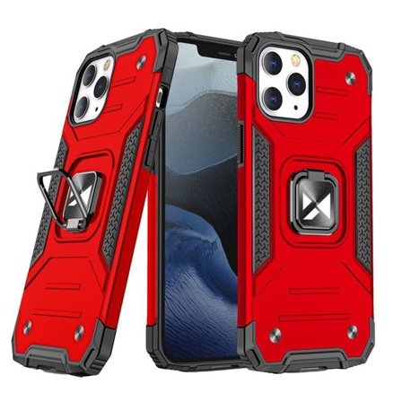 Wozinsky Ring Armor-etui for iPhone 14 Pro pansrede deksel magnetisk holder ring rød