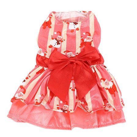 Julekjole for hund, myk og hudvennlig, søt julenisse-mønster, juleantrekk for hund til hverdagsfest, XL