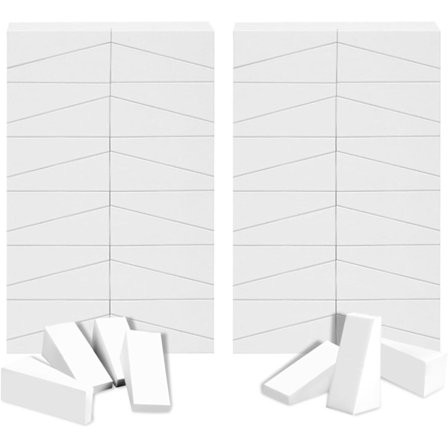 48 kpl meikkisieniä (kiilamaisia), kauneusmeikkisienet, kynsitaiteen tahrakäsittelyt, kasvomaalaus - valkoinen