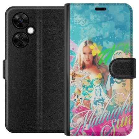 Yhteensopiva Lompakkokotelo OnePlus Nord CE3 Seikkailumaailma Steve, Creeper ja eläimillä värikkäässä palikkagrafiikassa