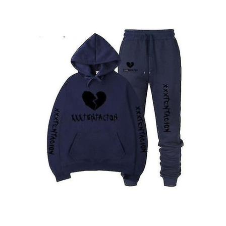 Høst/vinter Xxxtentacion Revenge Kill Hip Hop Hættetrøjer Sweatshirts Og Træningsbukser Herre Todelt Sæt Hættetrøje Fløjl Shry