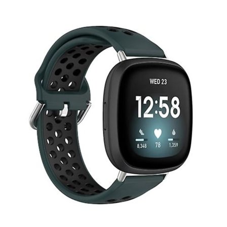 För Fitbit Versa 4 / Sense 2 Dual Colour Silicone Watch Band