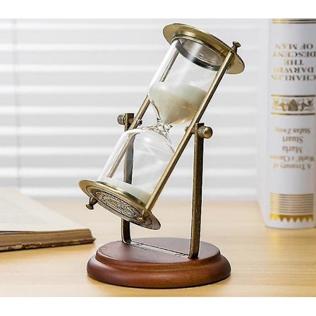Vintage 15 minutters timeglas, 360 roterende sandur, messing 15 minutters glas til hjem, skrivebord, kontor, bryllupsdekoration