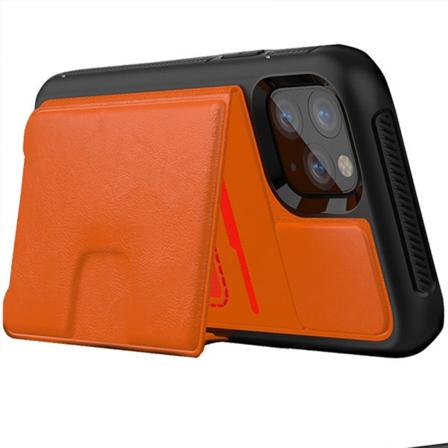 iPhone 11 Pro Max - Skal med Korthållare Orange