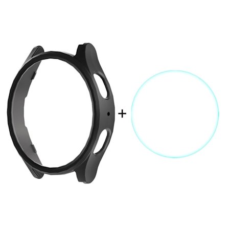 ENKAY HAT PRINCE Samsung Galaxy Watch7 40mm Bumpresistent Case Watch Protector med 0,2 mm 9H skærmfilm - Sort