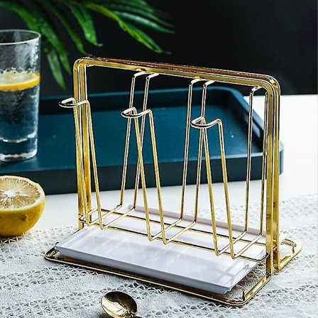 Krusstativ med vannavløp, husholdningsorganisator, glasshylle