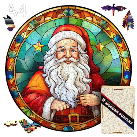 Puiset lelut Montessori Lumimies Joulu Hirvi Puinen Palapeli Puulaatikolla 3D Palapelit Aikuisille Koulutuksellinen