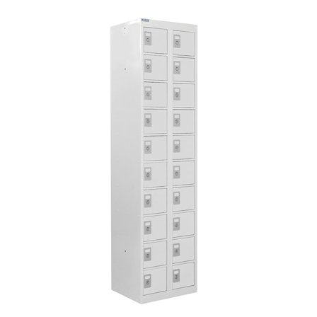 Personal effects locker, 20 comps, 1800x450x380 mm, light grey