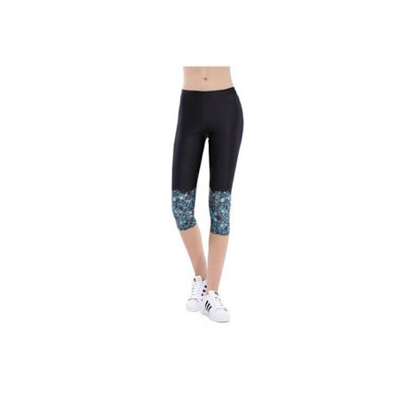 Svarta Capri Leggings med Snäckslasmönster