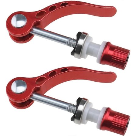 2 stk. M6 65 mm sykkel hurtigutløser setepinneklemme sykkelsete bolt rør for landeveissykkel terrengsykkel rød