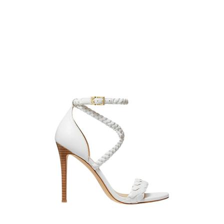 Michael Kors Astrid Braided Faux Leather Sandalen , Wit , Dames , Maat: 39 EU