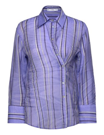 Mango | Striped Shirt With Multi-Position Closure | S
