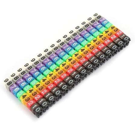 Färgglada kabelklämmor Digital 0-9 Trådnumbersdekaler Kabelmarkör (150st KCM-1.5mm - 1.5mm²)