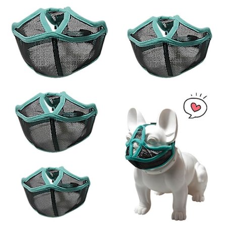 Kort Snude Kæledyr Hund Mundkurve Justerbar Åndbar Mesh Fransk Bulldog Mops Mund
