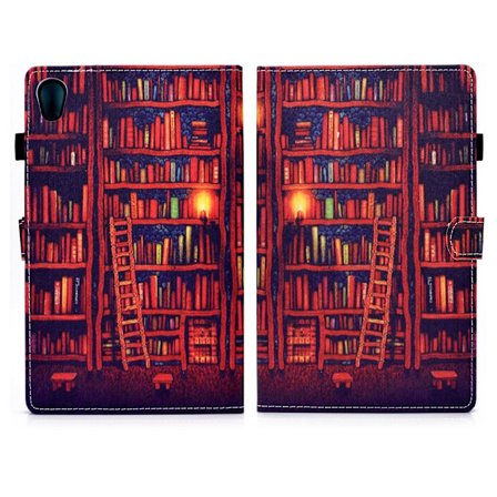 Lenovo Tab M10 HD Gen 2 läderfodral med vackert mönster och tryck - Bokhylla