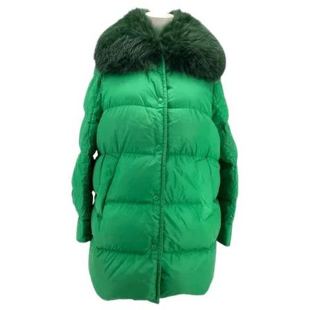 Moncler Pre-owned, Pre-owned Fabric outerwear Groen, Dames, Maat:S,synthetisch
