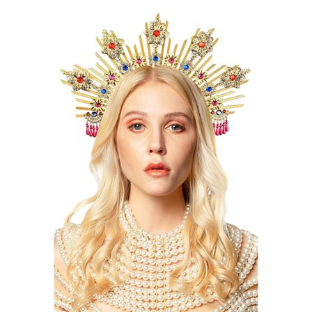 Halo Crown Headpiece Goddess Crown Floral Spike Pannband Halloween
