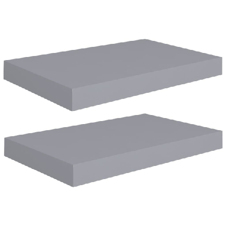 Vidaxl Svävande Vägghyllor 2 St Grå 40x23x3,8 Cm Mdf Grå