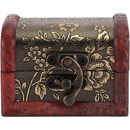 Vintage europeisk stil tre smykkeskrin liten antikk stil håndlaget oppbevaringsboks med mini metallås for oppbevaring av perle smykker gaveesker