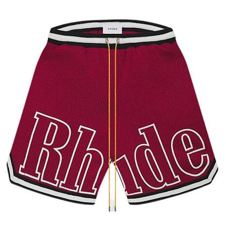 Rhude Shorts Herr Brev Tryck Dragsko Sport Shorts Strand Korta Byxor Gym Atletisk Med Ficka