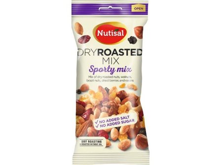 NUTISAL Nötter Sporty mix non salted 60g - Lyreco - Kök och servering - Ätbart - Bars och nötter