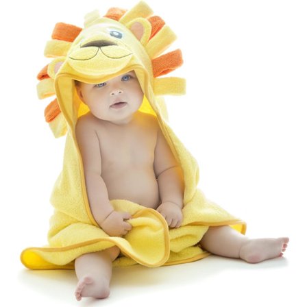 75x75 cm - Løvehette Baby Håndkle, bambusfiber