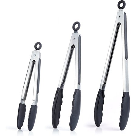 Køkken Tænger, BBQ Tænger Sæt af 3, Rustfrit Stål Silikon, ZQKLA