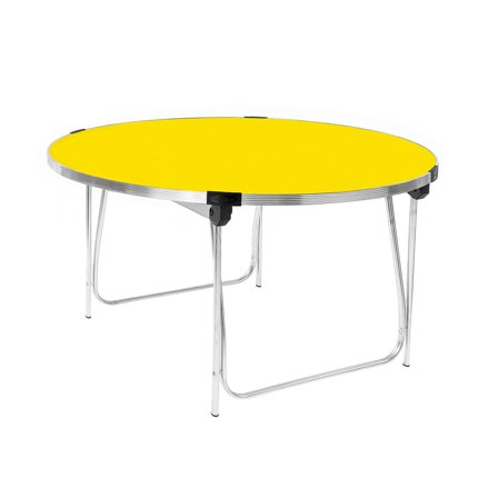 Round folding table, Ø 1220x635 mm, yellow