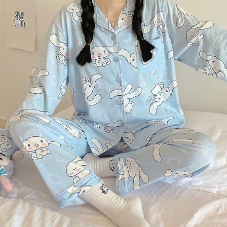 Sanrion Kawaii-pyjamat Cinnamoroll Söt tecknad koreansk sovsal Hemkläder Flickvän Present - Perfekt