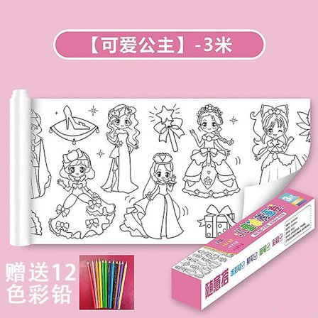 Graffitirulle til børn, malepapir, lang rulle til førskole, 3 meter lærred ikke