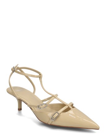 Mango Heeled Shoes With Buckles - Cream - 37